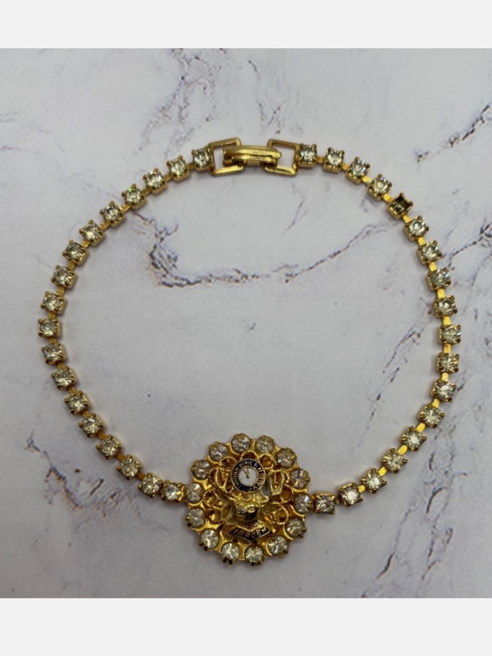 Vintage IBPOEW Daughters of Elks Rhinestone Bracelet Fraternal Order Rare